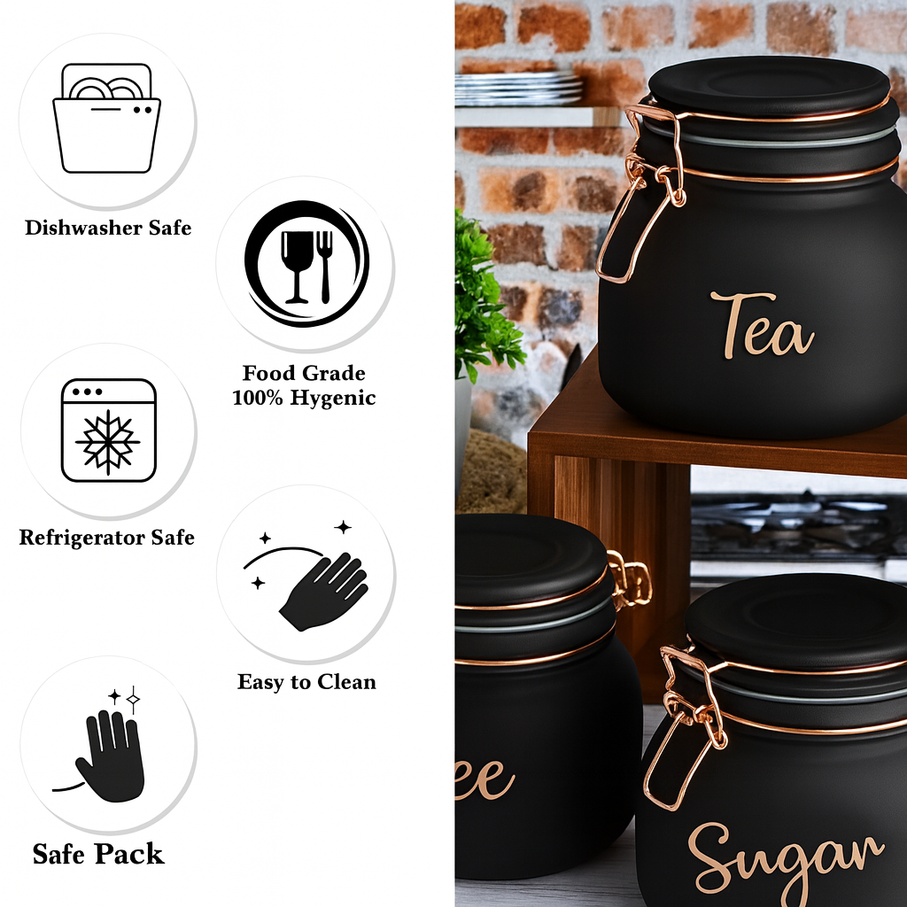 Canister Set, 3 pcs Glass Storage Jar Set