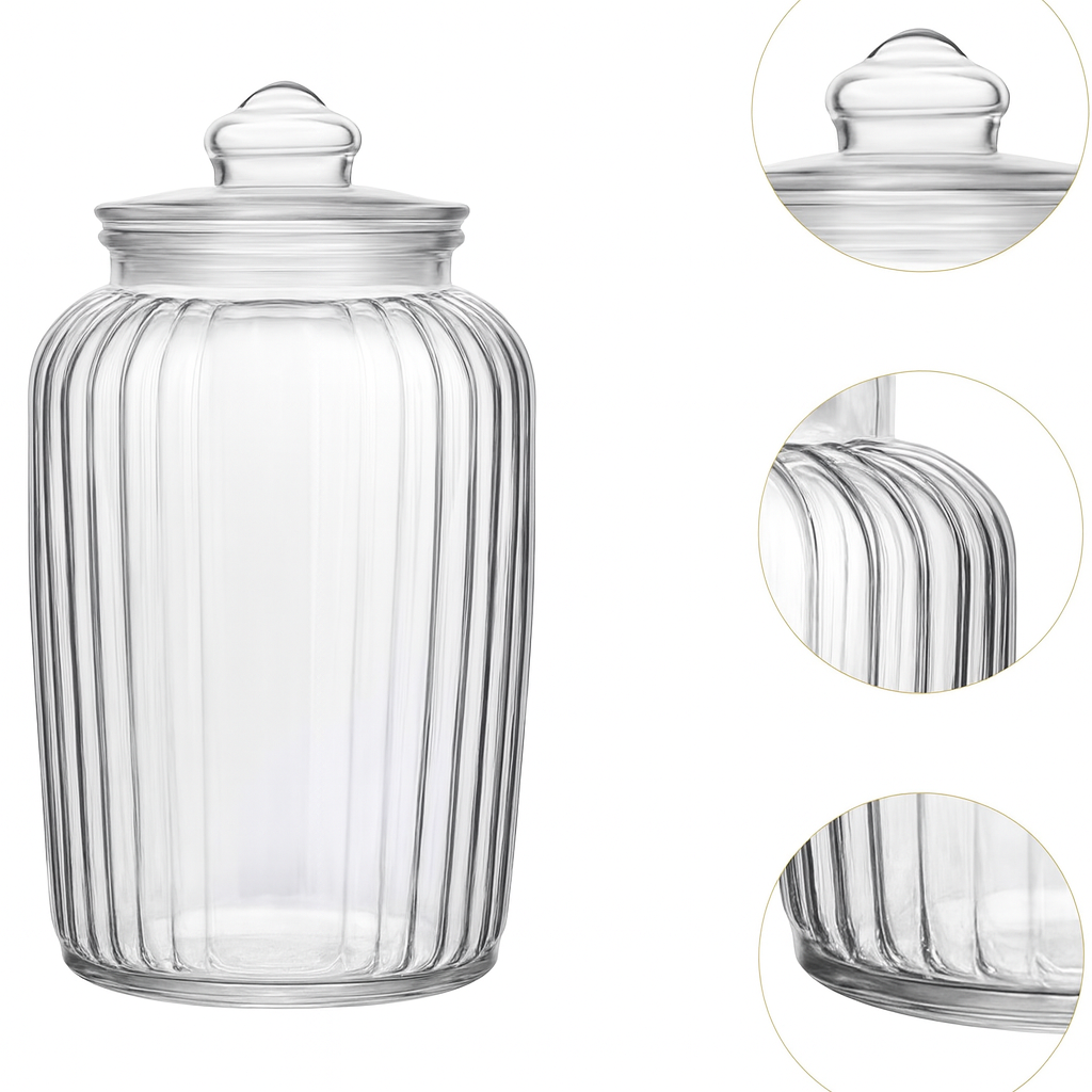 2200ml Airtight Glass Food Storage Jar with Lid – Wide Mouth