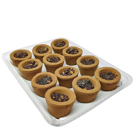 VRUNDAVAN NURSERY & GAUSHALA Sambrani Dhoop Cups for Pooja, Natural & Aromatic Premium Loban Cups, Long-Lasting Fragrance (12 Piece Set)