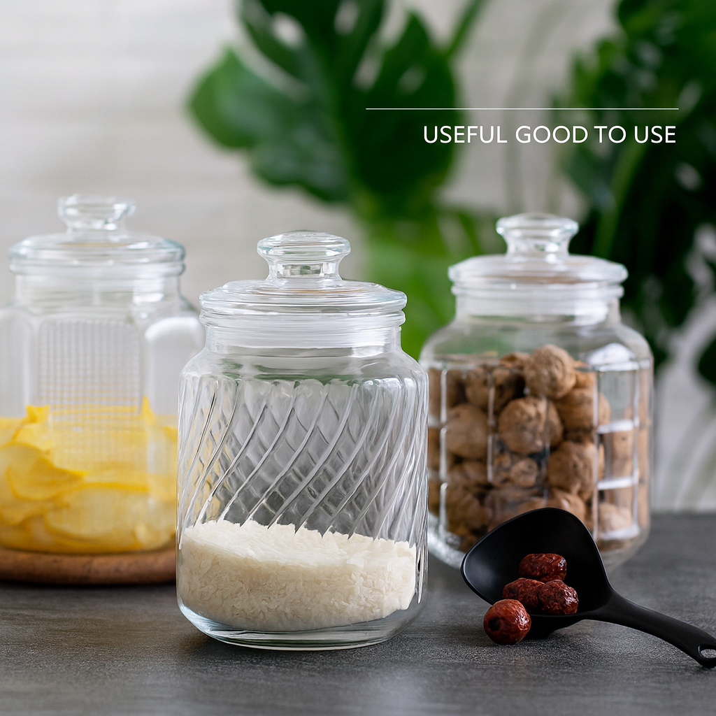 2000ml Pop Barni Glass Storage Jar with Airtight Silicone Seal Lid
