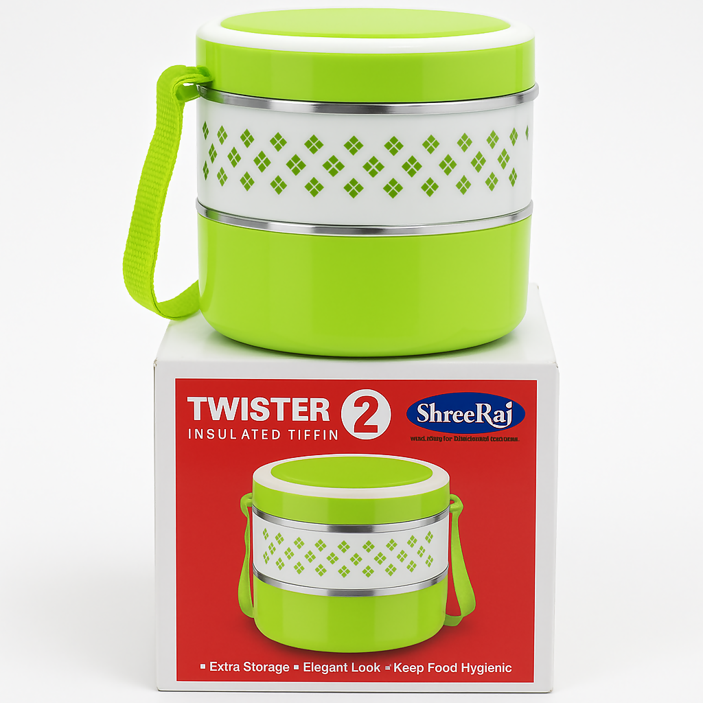 Tiffin Box Green Double Layer Lunch Box