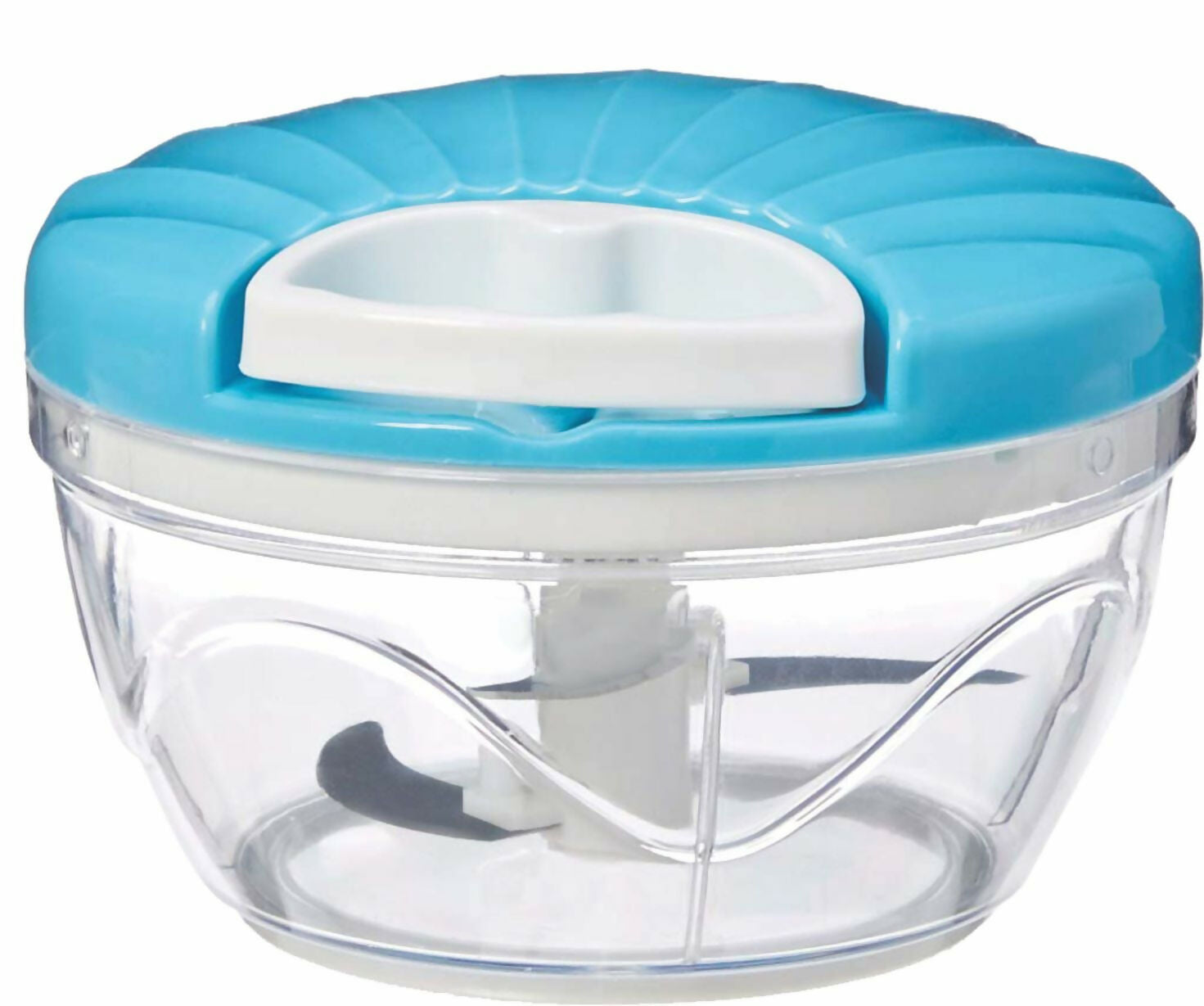 Kitchen Dori Handy Vegetable and Fruit Manual Onion Dry Fruit Salad Maker Vegetable Quick String Chopper Machine, Cutter – 3 Stainless Steel Blades (500 ml, Blue)