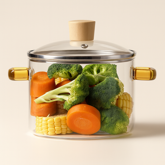 1.5L Clear Glass Simmer Pot with Lid – Heat-Resistant