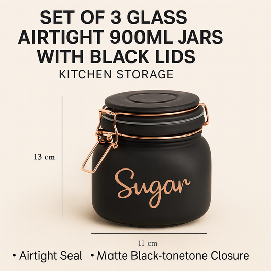 Canister Set, 3 pcs Glass Storage Jar Set