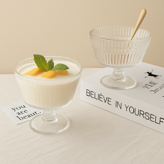 Set of 6 Ice Cream Dessert Bowls – 250ml Lotus Design