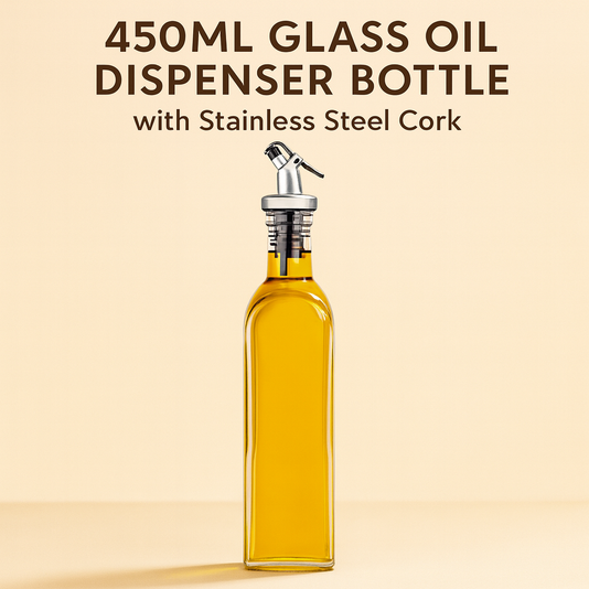 450ml Glass Oil Dispenser Bottle with Stainless Steel Cork