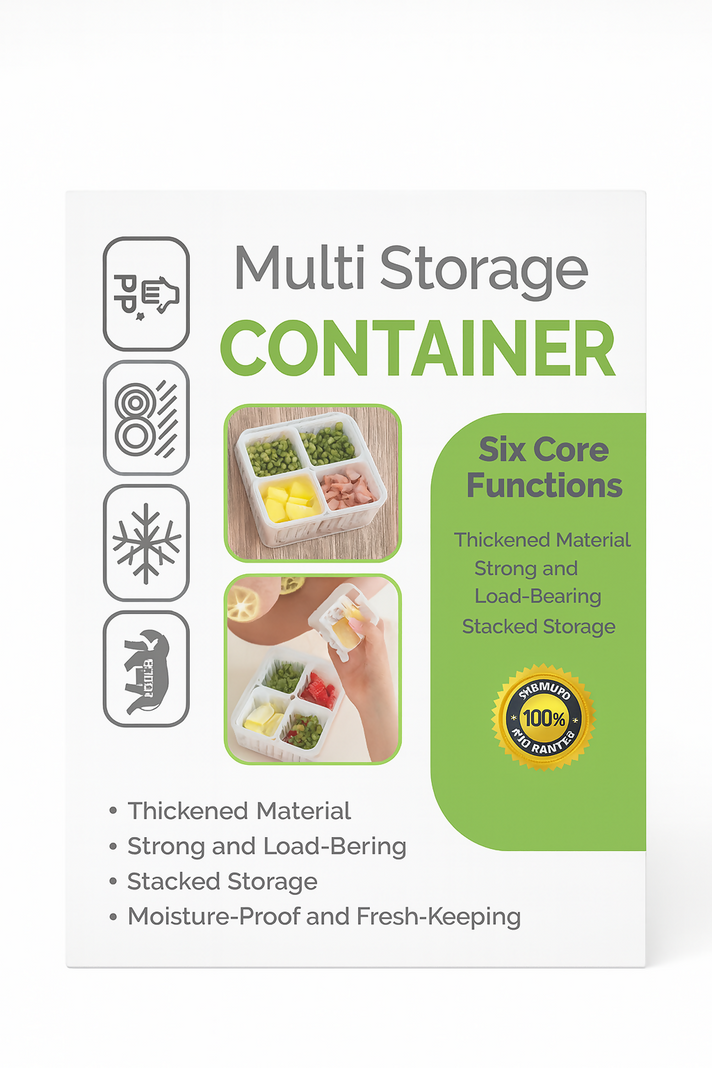 Multi Storage 6 Compartment Container Box Food Grade Fridge Safe