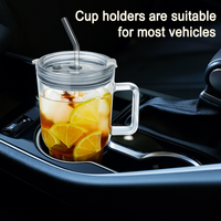 40oz Borosilicate Glass Travel Tumbler with Lid & Straw 1200ml