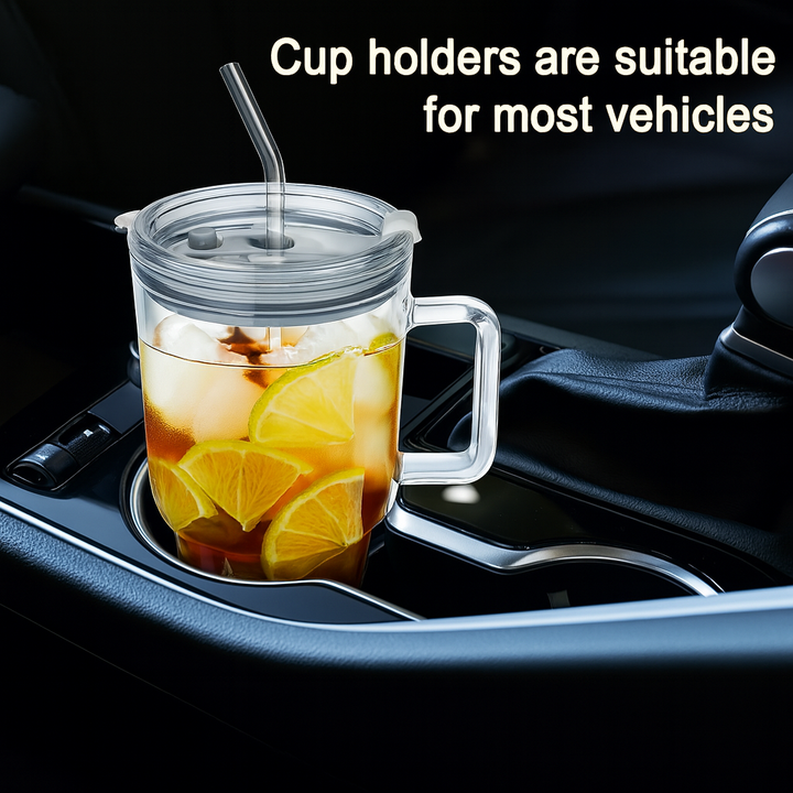 40oz Borosilicate Glass Travel Tumbler with Lid & Straw 1200ml