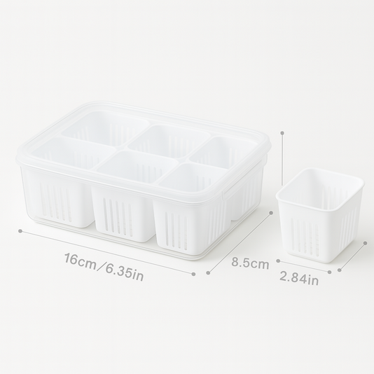 Multi Storage 6 Compartment Container Box Food Grade Fridge Safe