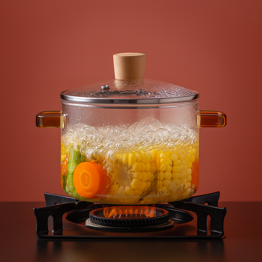 1.5L Clear Glass Simmer Pot with Lid – Heat-Resistant