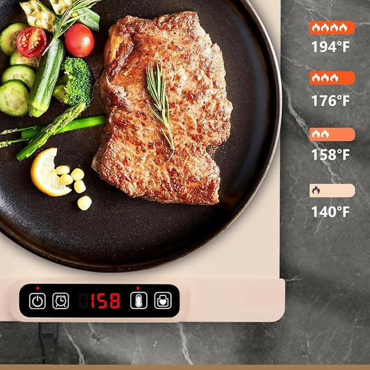 WYVERA Electric Food Warming Tray Mat with Adjustable Temperature | Large Buffet Server Hot Plate | Portable Non-Stick Heating Pad for Dining Table, Kitchen & Party Serving