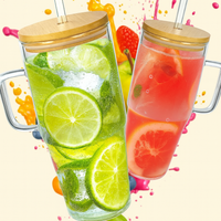 40oz Borosilicate Glass Travel Tumbler with Lid & Straw 1200ml