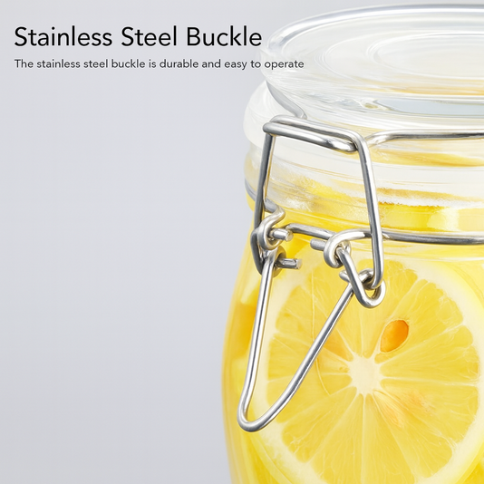 Pack of 2 Round Glass Jars 500ml – Wide Mouth with Rubber Gasket