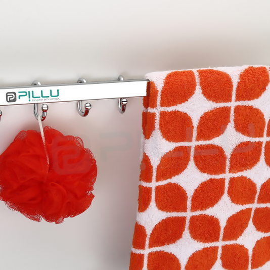 Pillu Bath Fittings Stainless Steel 304 Grade Foldable Towel Hanger for Bathroom 24 Inch 2 Bar Towel Rod Stainless Steel Pack of 1