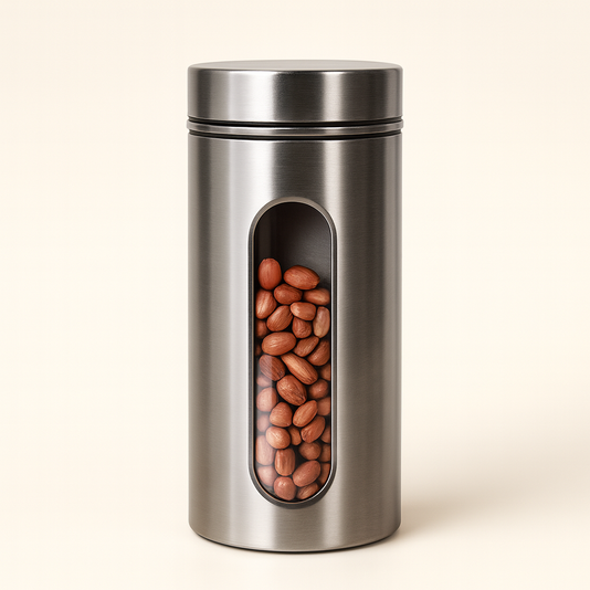 Steel Lid Clear Glass Jars for Kitchen Storage & Spices