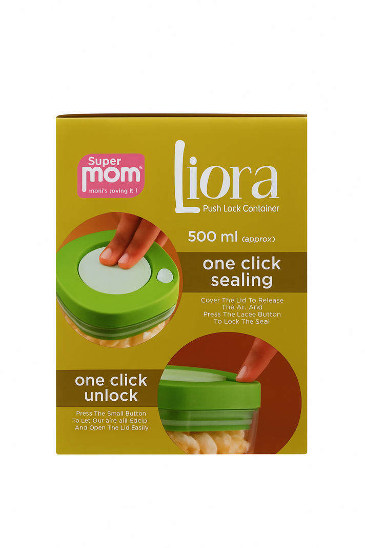 Liora Push Lock Container – 500 ml (Set of 2)