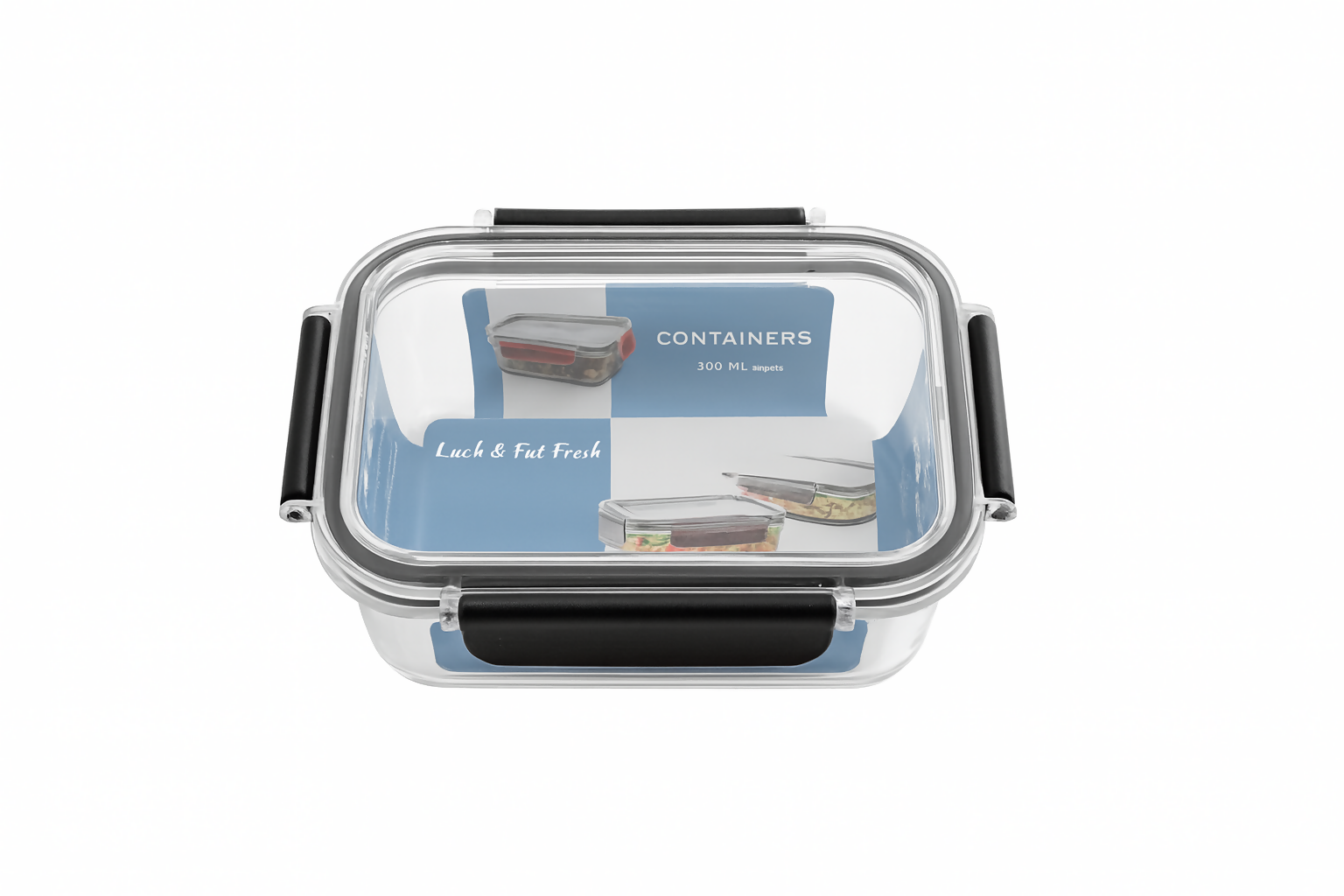 Transparent Glass Storage Container 300 ml