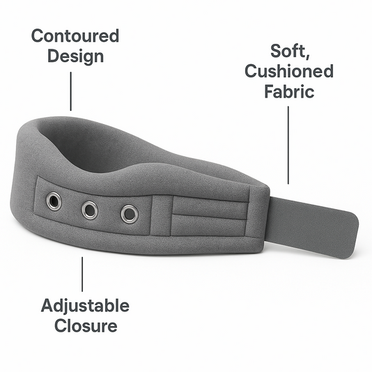 DR HELIX Soft Cervical Collar Grey Adjustable Neck Support Brace for Pain Relief Cervical Spondylitis Neck Injury Recovery Posture Correction Comfortable Foam Padding with Breathable Fabric