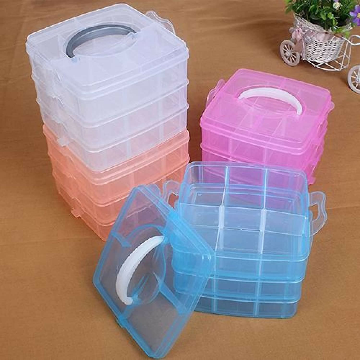 3 Layer 18 Grids Storage Plastic Boxes Medicine Jewelry Bead Storage Box Container Organizer Case Craft Boxes