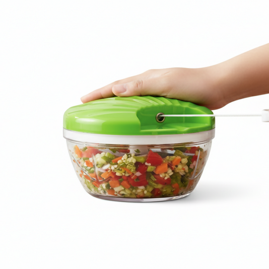 Kitchen Dori Handy Vegetable and Fruit Manual Onion Dry Fruit Salad Maker Vegetable Quick String Chopper Machine, Cutter – 3 Stainless Steel Blades (500 ml, Blue)