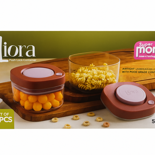 Liora Push Lock Container – 500 ml (Set of 2)