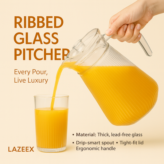 Water Jug – Premium Detox Glass Pitcher with Lid