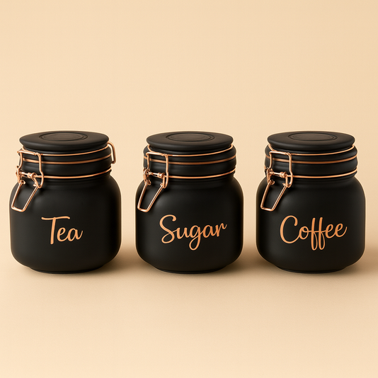 Canister Set, 3 pcs Glass Storage Jar Set