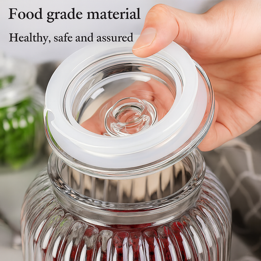 2200ml Airtight Glass Food Storage Jar with Lid – Wide Mouth