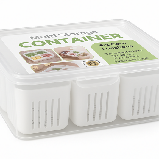 Multi Storage 6 Compartment Container Box Food Grade Fridge Safe