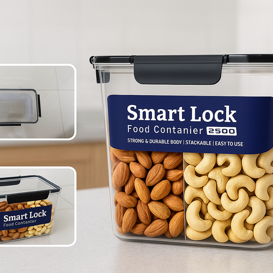 Smart Lock Airtight Food Container 2500ml Large Storage Box