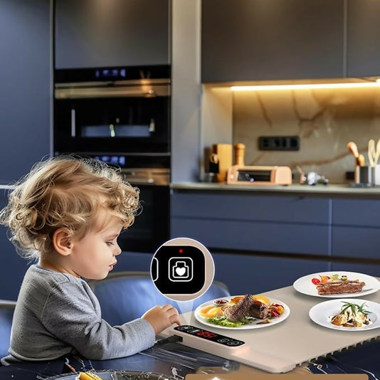 WYVERA Electric Food Warming Tray Mat with Adjustable Temperature | Large Buffet Server Hot Plate | Portable Non-Stick Heating Pad for Dining Table, Kitchen & Party Serving