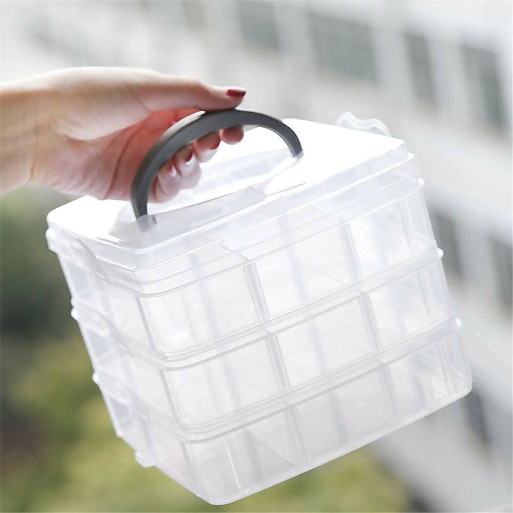 3 Layer 18 Grids Storage Plastic Boxes Medicine Jewelry Bead Storage Box Container Organizer Case Craft Boxes