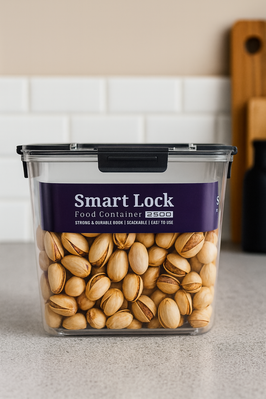 Smart Lock Airtight Food Container 2500ml Large Storage Box