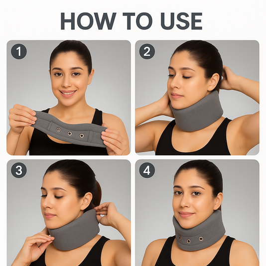 DR HELIX Soft Cervical Collar Grey Adjustable Neck Support Brace for Pain Relief Cervical Spondylitis Neck Injury Recovery Posture Correction Comfortable Foam Padding with Breathable Fabric