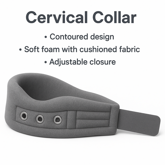 DR HELIX Soft Cervical Collar Grey Adjustable Neck Support Brace for Pain Relief Cervical Spondylitis Neck Injury Recovery Posture Correction Comfortable Foam Padding with Breathable Fabric