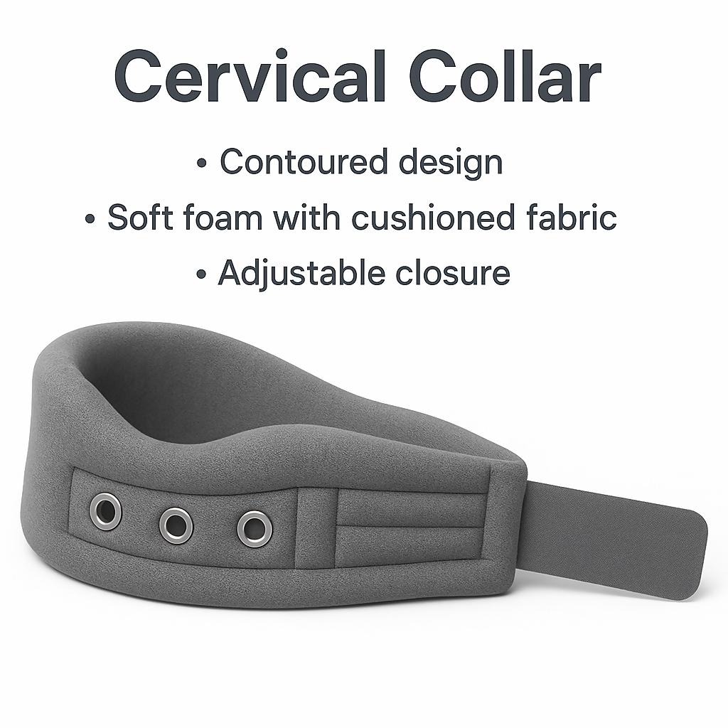 DR HELIX Soft Cervical Collar Grey Adjustable Neck Support Brace for Pain Relief Cervical Spondylitis Neck Injury Recovery Posture Correction Comfortable Foam Padding with Breathable Fabric